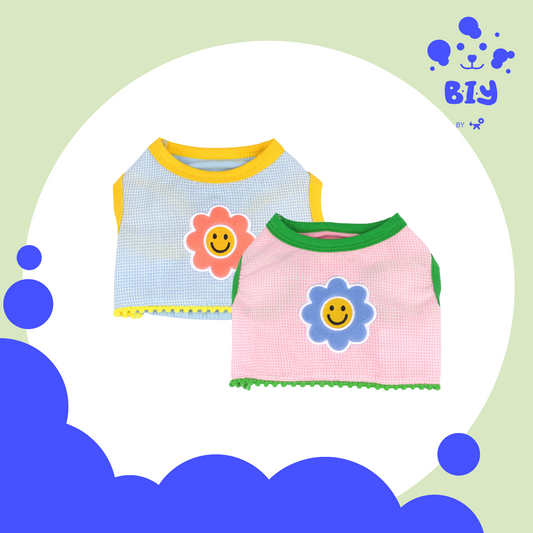 PARISDOG SMILE FLOWER CROPPED SHIRT