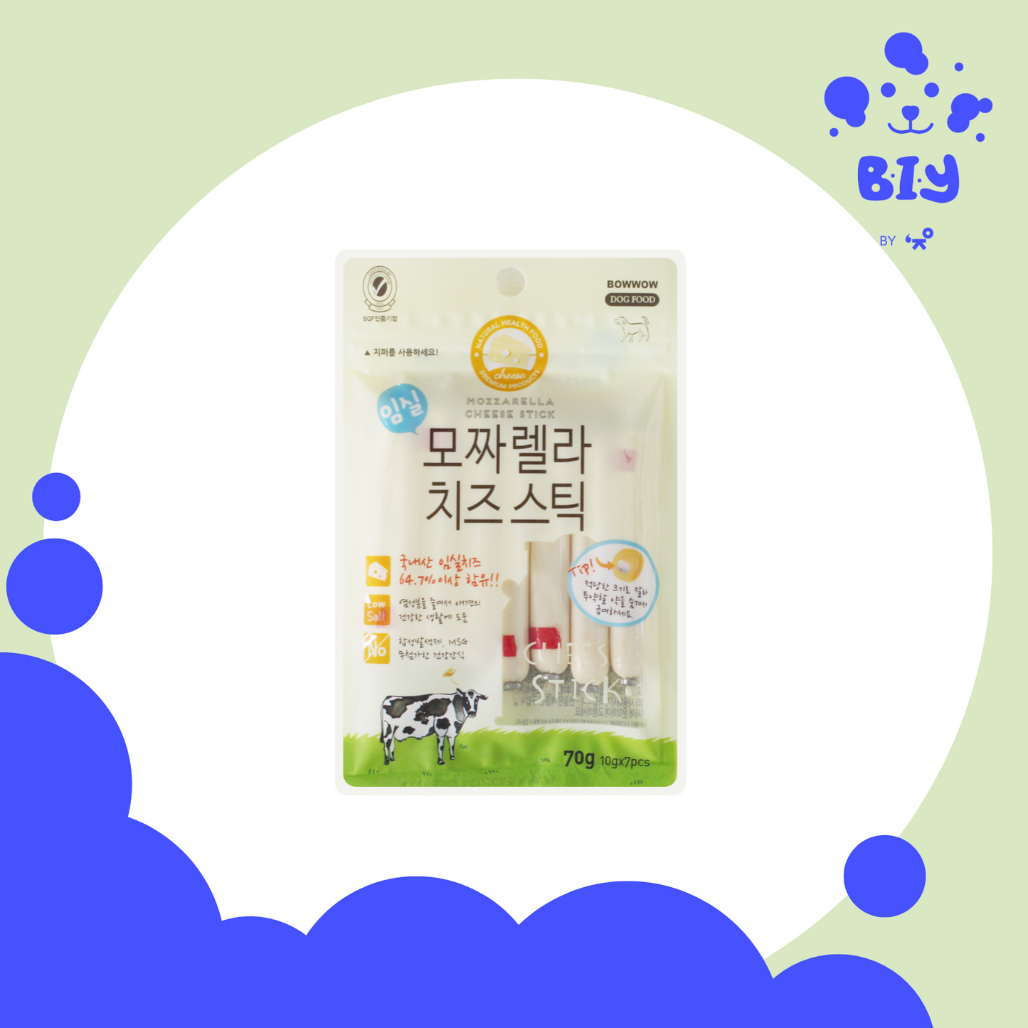 BOW WOW MOZARELLA CHEESE STICK 70G