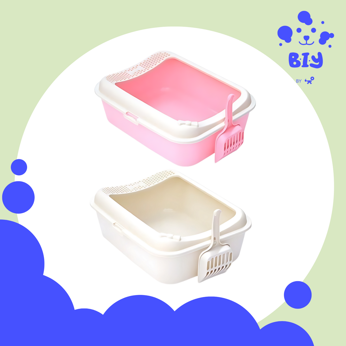 CAT LITTER BOX WITH SCOOPER (SMALL)